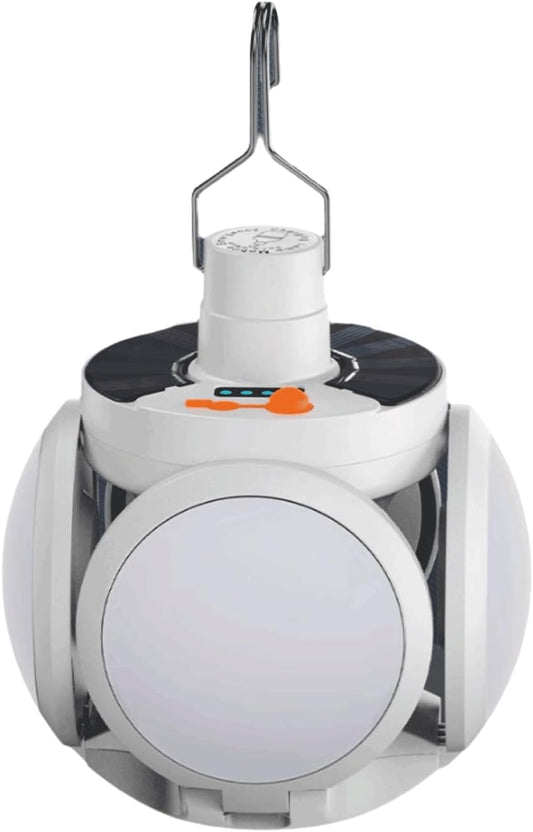 Lampa solara pliabila 2 in 1, 360° iluminare, 5 moduri, portabila, rezistenta la apa