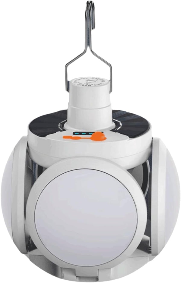 Lampa solara pliabila 2 in 1, 360° iluminare, 5 moduri, portabila, rezistenta la apa