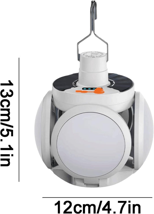 Lampa solara pliabila 2 in 1, 360° iluminare, 5 moduri, portabila, rezistenta la apa
